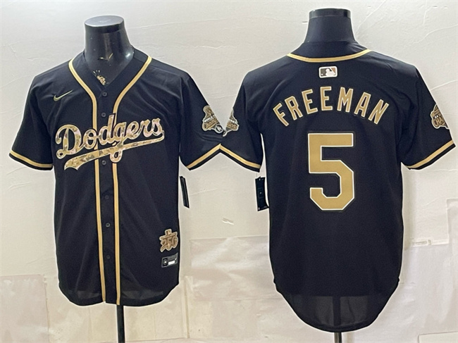 Men's Los Angeles Dodgers #5 Freddie Freeman Black Military Appreciation Game Day Stitched Baseball Jersey Men's Los Angeles Dodgers #5 Freddie Freeman Black Military Appreciation Game Day Stitched Baseball Jersey